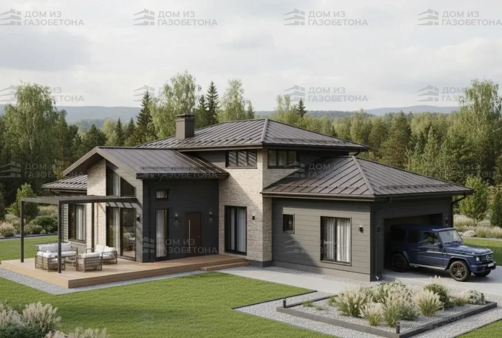 Проект Одноэтажный дом 19 на 14, 173 м2