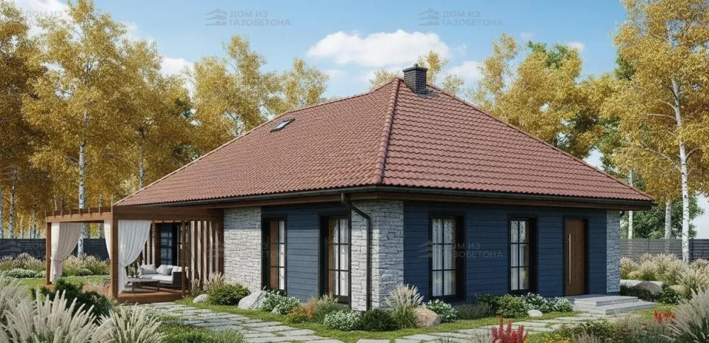 Проект Одноэтажный дом 19 на 14, 173 м2