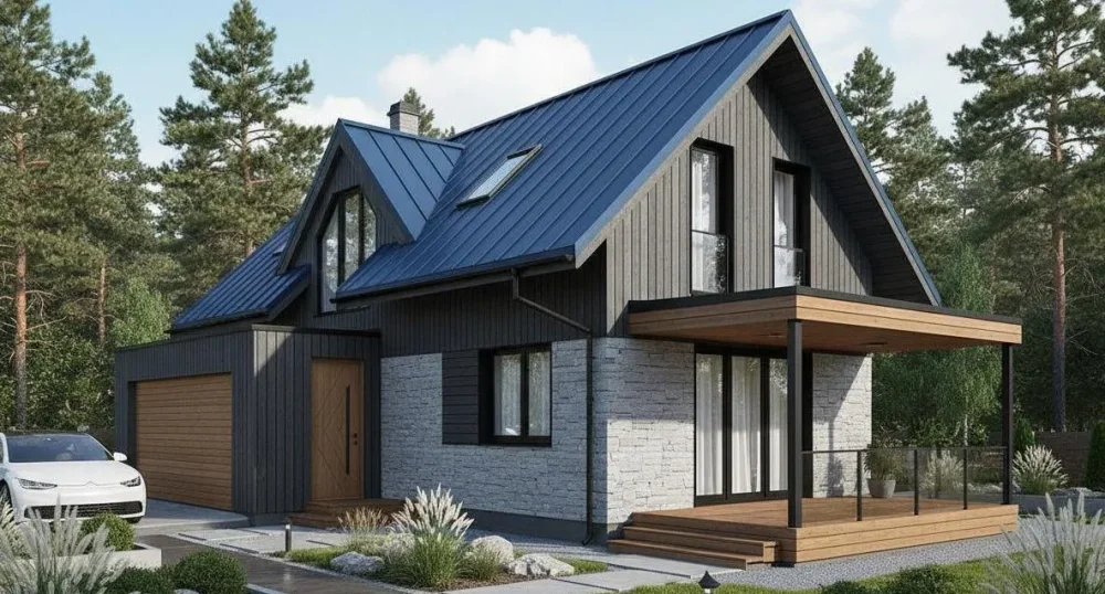 Проект Двухэтажный дом 5 на 15, 94 м2